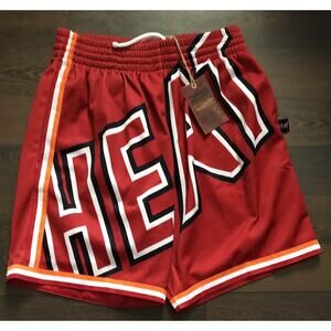 MIAMI HEAT MENS blowout fashionMitchell & Ness NBA BASKETBALL SHORTS RED/ORANGE